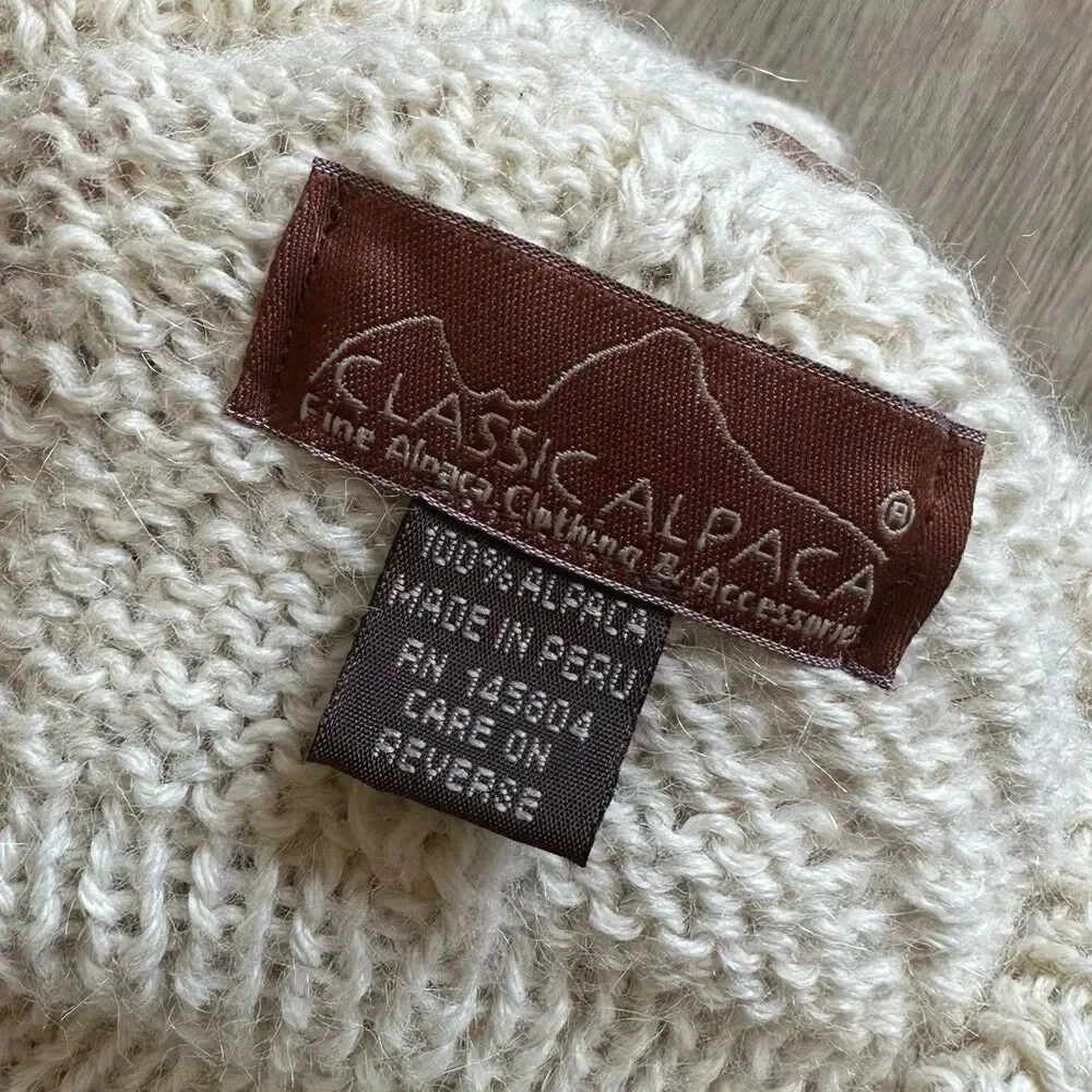 Classic Alpaca Fine Alpaca Clothing & Accessories Cream Crochet Beanie Hat